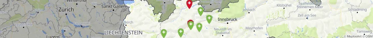 Kartenansicht für Apotheken-Notdienste in der Nähe von Vorderhornbach (Reutte, Tirol)